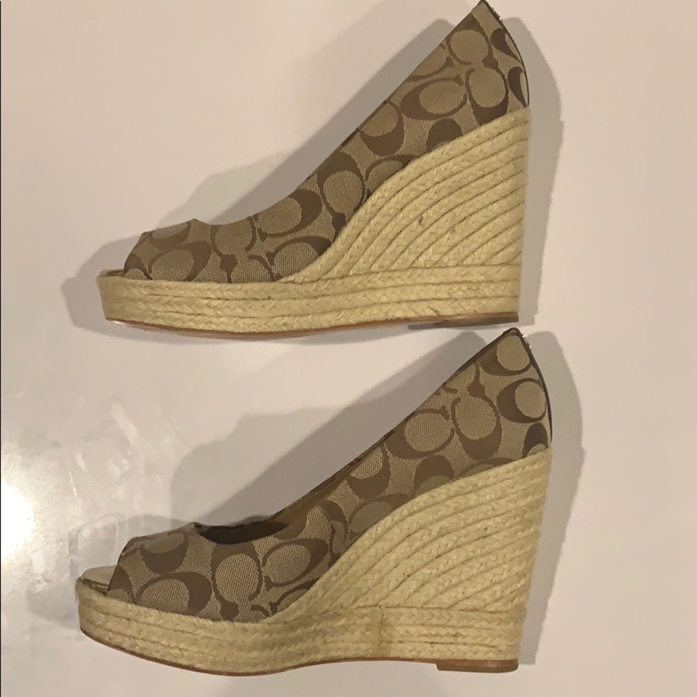 Coach signature wedges -khaki 9 b - Picture 5 of 6
